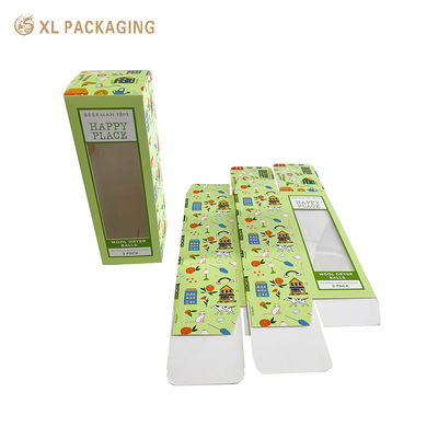 주문 350gm 접이식 카드 박스, 접착제 없는 턱톱 구조와 친환경 포장용 투명한 PVC 창문 온라인 제조
