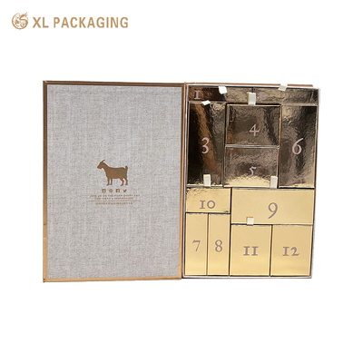 주문 개인 맞춤 Advent 달력 SkinCare Box 12 드라워 크림 립스틱 향수 화장품 Advent 달력 Box 선물 종이 보드 online manufacture