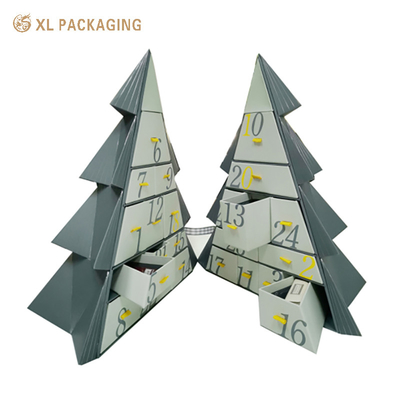 주문 12 / 14 우아 한 드로거 크리스마스 트리 Advent Calendar Custom Drawer Box Packaging online manufacture
