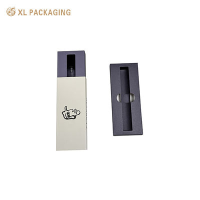주문 맞춤형 엠보싱 로고 서랍 향수 상자 350g 크라프트지 보라색 내부 상자 10ml 향수 바이알용 온라인 제조