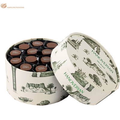주문 재활용 초콜릿 종이 상자 둥글 럭셔리 초콜릿 선물 상자 포장 로고 인쇄 online manufacture