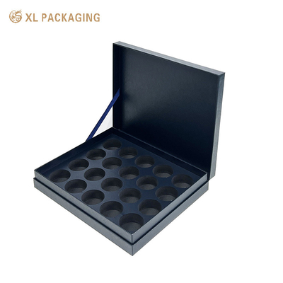 주문 빈 파란색 종이 포장 상자 리본 연결 된 뚜?? 가 힌지 된 종이 상자 음식 캔 online manufacture