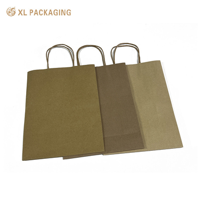 주문 고객님께 손잡이가 있는 크래프트 종이 가방, 친환경 맞춤 인쇄 online manufacture