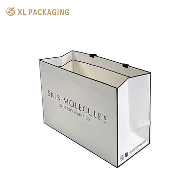 주문 사용자 지정 로고 고급 화장품 종이 가방 350gm 흰색 카드 스톡, 매트 라미네이션 & 면 손잡이 온라인 제조