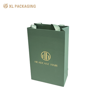주문 풀 컬러 프린팅 녹색 컬러 종이 배송 가방 손잡이 선물 포장 가방 online manufacture