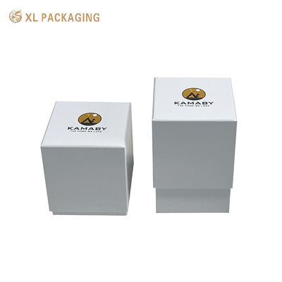 주문 맞춤형 흰색 2 조각 딱딱한 촛불 상자 2mm 회색 보드 매트 라미네이션 텅 빈 뚜?? 기본 상자 향수 병 온라인 제조