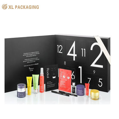 주문 사용자 지정 로고 판톤 CMYK 인쇄 12 홀리 차 가방 & 화장품 피부 관리를 위한 Advent 달력 상자 온라인 제조
