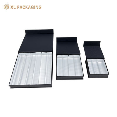 카스텀 럭셔리 블랙 초콜릿 박스 화이트 로고 마그네트 선물 박스