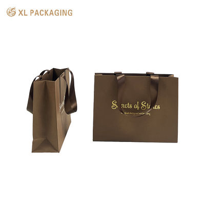질감 매트 브라운 럭셔리 종이 토트 가방