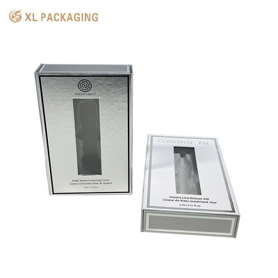 맞춤 로고 자석 화장품 선물 상자 매트 라미네이션 PVC 창문과 백색 플럭 트레이