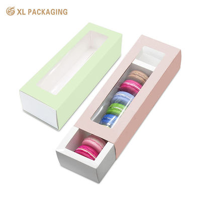접이식 서랍 쿠키 종이 상자 (투명 PET 창 포함, 납작하게 배송 가능, 350gsm 카드 종이 재질