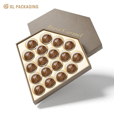 고품질 초콜릿 포장용 럭셔리 골드 음식 트레이와 맞춤 다이아몬드 모양 18Pcs 초콜릿 상자