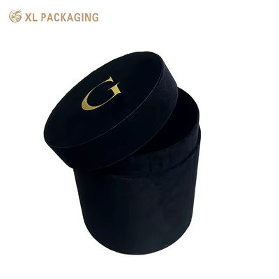 벨벳 둥근 실린더 장미 상자 금 엽 로고와 함께 스카프 & 의류 브랜드