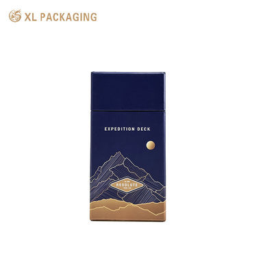 Pantone 인쇄 및 UV 스팟 마감 처리된 프리미엄 진한 파란색 대각선 플랩 오프닝 골판지 상자