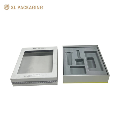 고급 맞춤 선물 상자 화장품 스킨 케어 포장 판지 종이 상자 뚜껑 및 받침대 창문 종이 상자