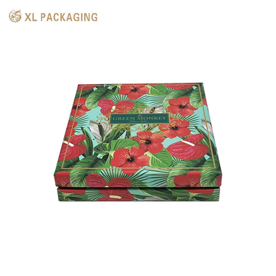 초콜릿 선물 상자 금 엽지 로고 녹색 쿠키 종이 상자 식품 등급 9 조각 초콜릿 포장 상자