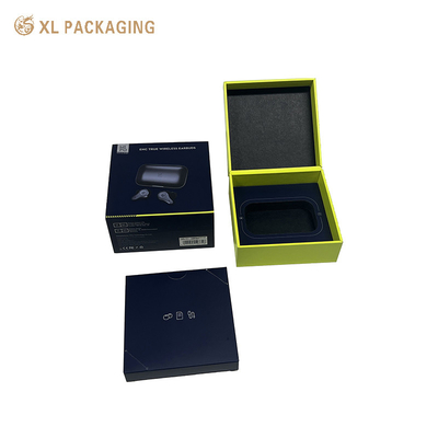 검은색 딱딱한 종이 귀신 포장 상자 충격 방지 모바일 블루투스 헤드셋 상자 자석 폐쇄 폼 삽입 화려한 라미네이션 무선 귀신 테크 선물